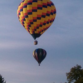 two hot air balloons