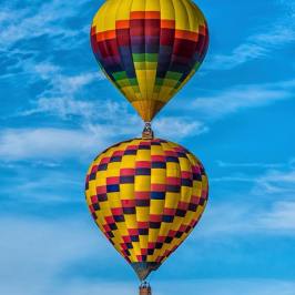 two hot air balloons
