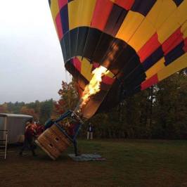 hot air balloon taking off