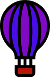 hot air balloon icon purple
